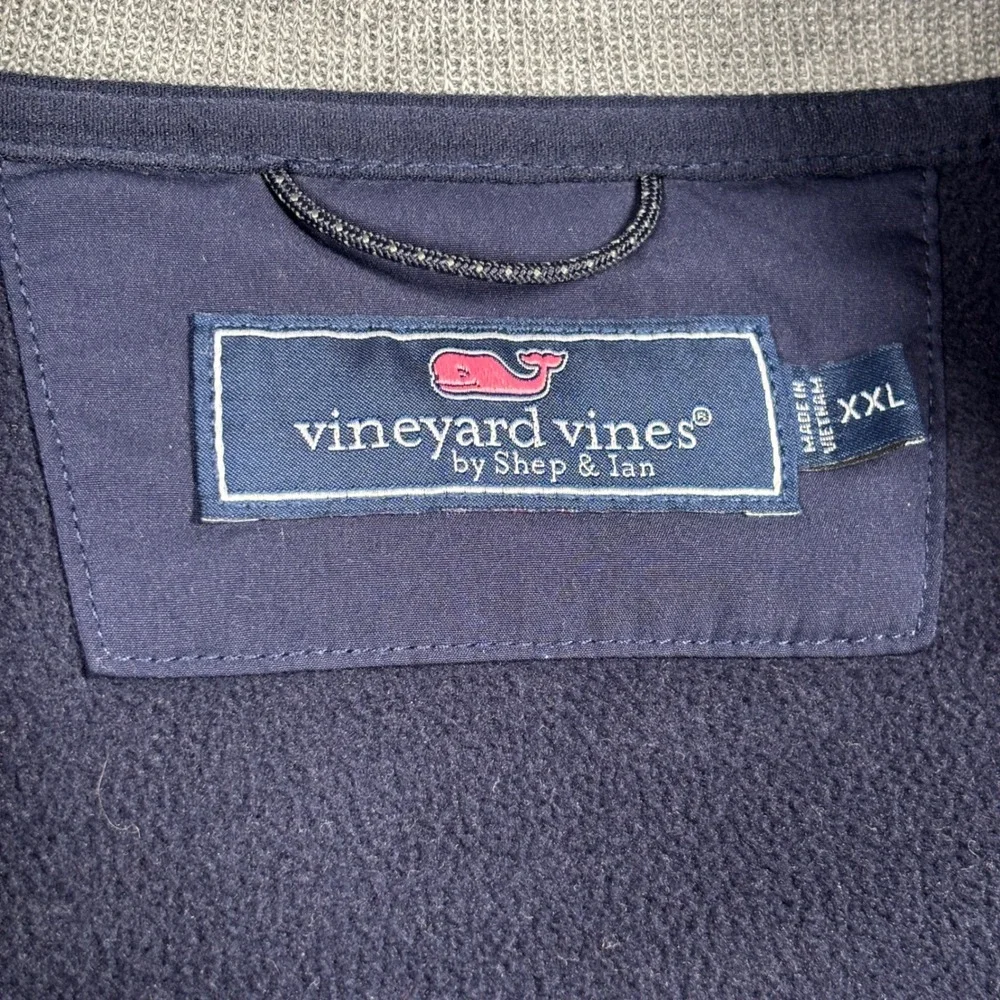 Vineyard Vines Vest Men XXL Gray Saltwater Full Zip Fleece 1K005096